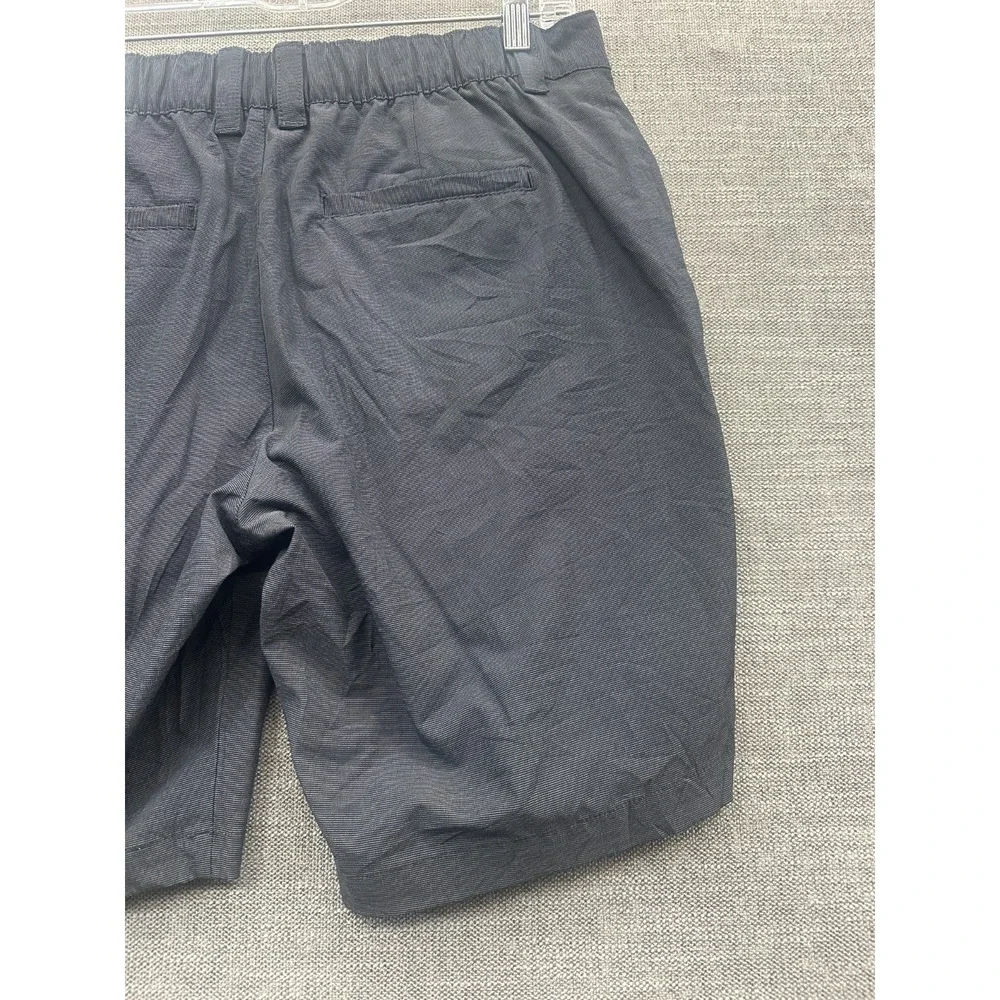 Banana Republic Shorts Men 32 Dark Gray Stretch Micro Stripe Mid Rise Flat Front